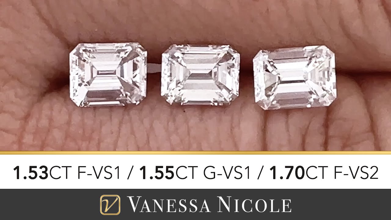 EMERALD CUT DIAMOND - Emerald Shape Diamond Color Grade & Diamond Size Comparison for Jesse