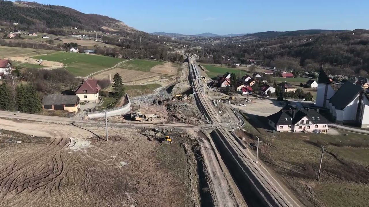 Prace przy budowie linii kolejowej nr 104 odcinek Chomranice  20.03.26 #nowysącz #kpo #inwestycje