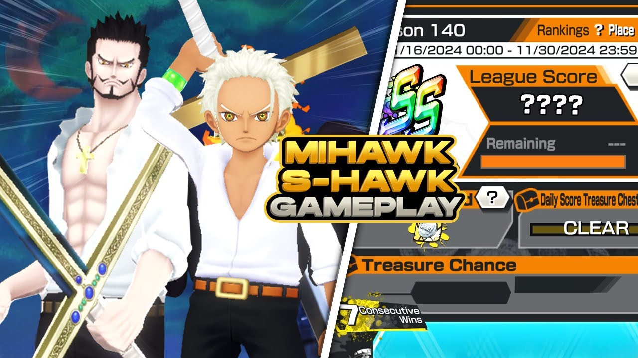 6★ Mihawk & S-Hawk Gameplay (7 Win Streak) | One Piece Bounty Rush