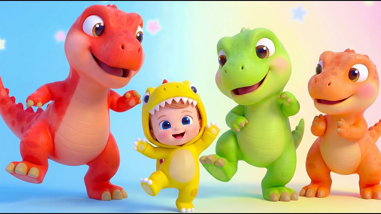 Keluarga Jari Dinosaurus - Dinosaurus Berwarna-warni | Lagu Anak | Bima Bernyanyi Bahasa Indonesia