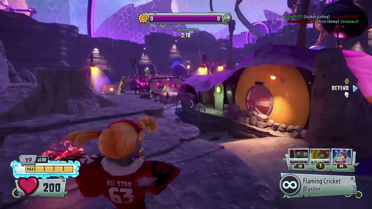 triple tackle and good timing with long bomb in pvz gw 2