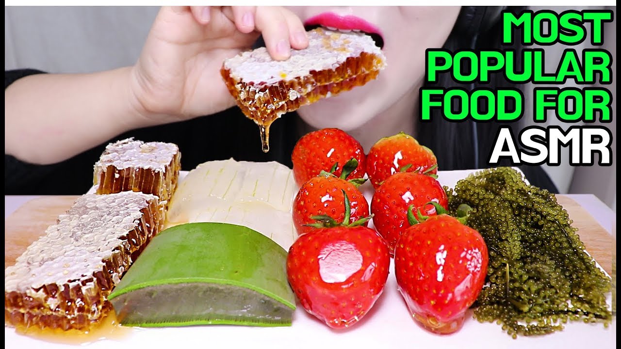 MOST POPULAR FOOD FOR ASMR *TANGHULU, ALOE VERA, HONEYCOMB, SEA GRAPES (EATING SOUNDS) NO TALKING 먹방