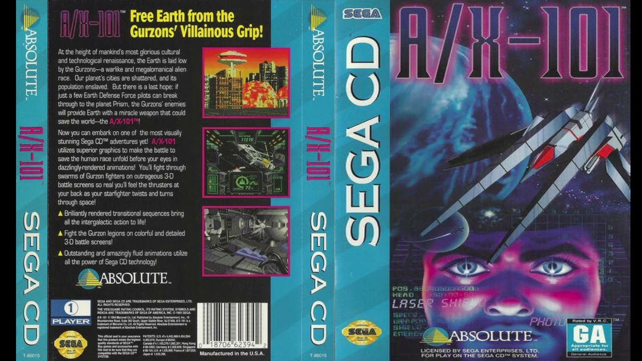 A/X-101 for the Sega CD Mega CD OST Original Video Game Soundtrack