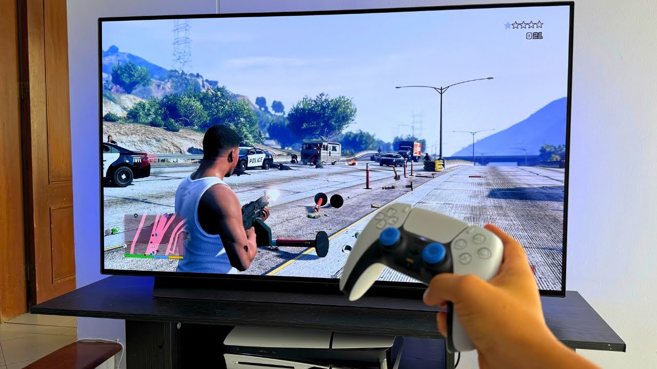 Gta V PS5 Slim Gameplay 4K 60 FPS Test | LG OLED C2 Best Gaming TV