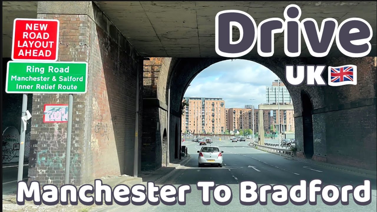 Drive  From Manchester to Bradford | Motorway Hillside Countryside  UK 🇬🇧