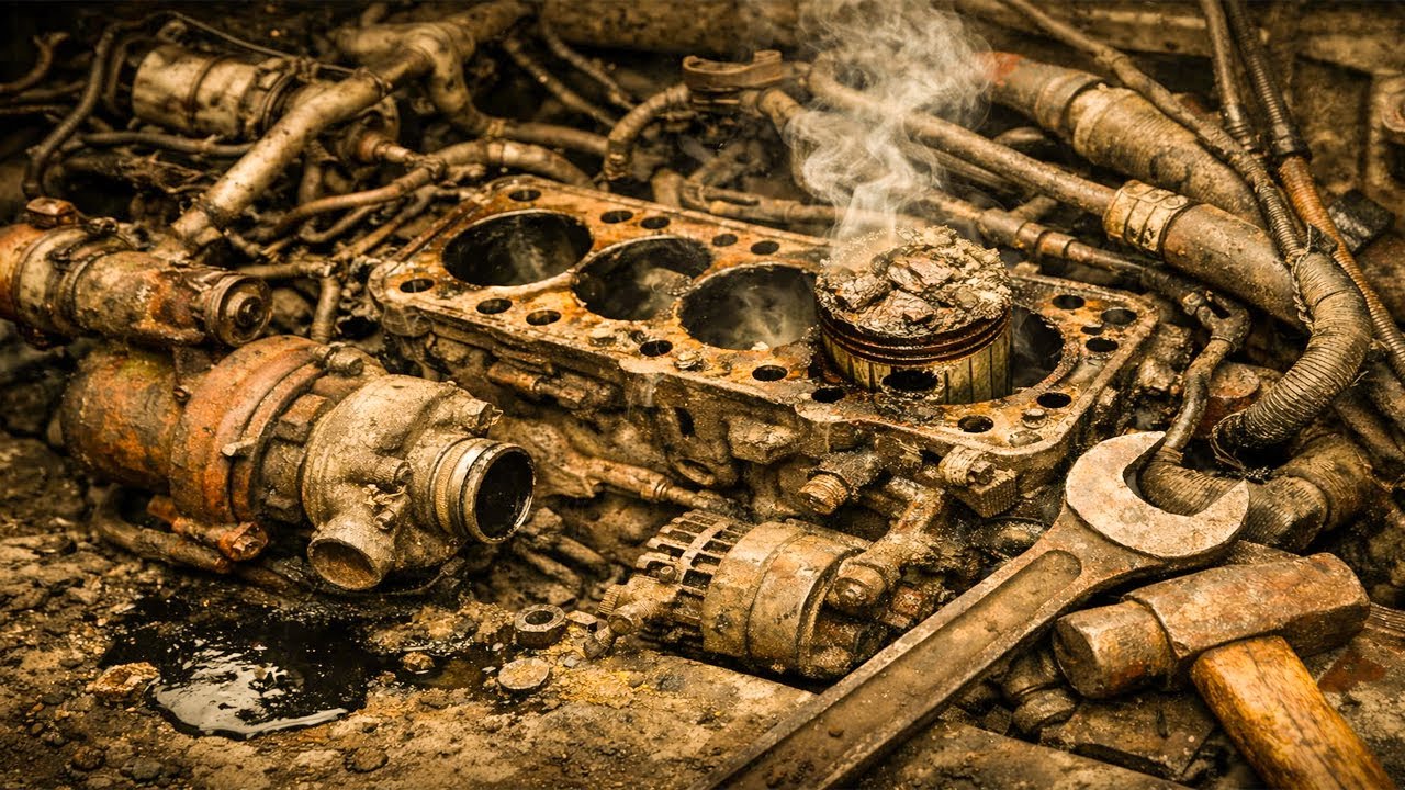“Restoring a Completely Worn Out 4 Cylinder Diesel Engine  Full Rebuild”