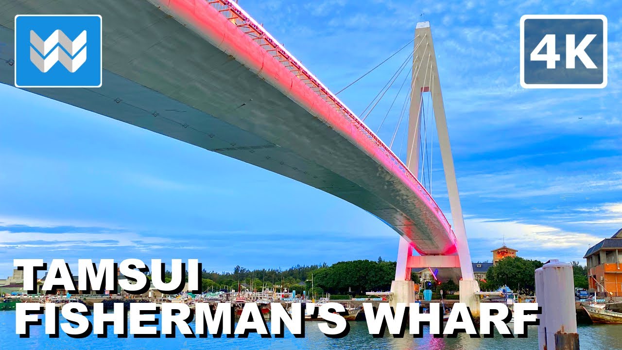 [4K] Tamsui Fisherman's Wharf & Lover's Bridge in New Taipei City, Taiwan 🇹🇼 Sunset Walking Tour