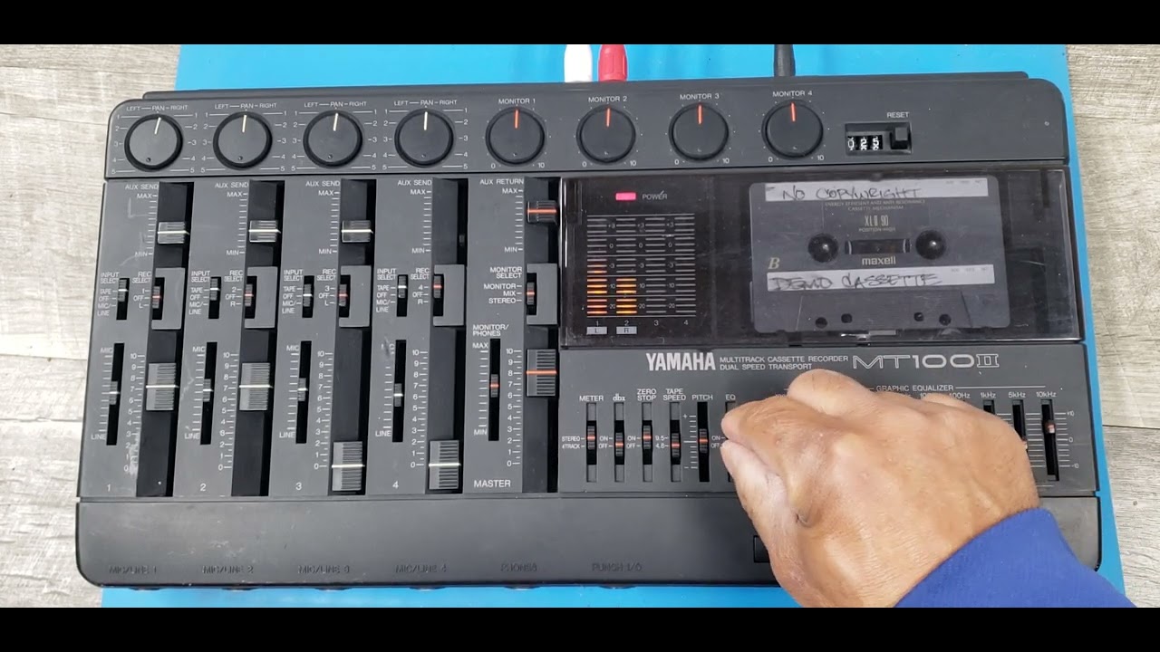 Yamaha MT100 II Multitrack 4-track Cassette Recorder Functionality Demo