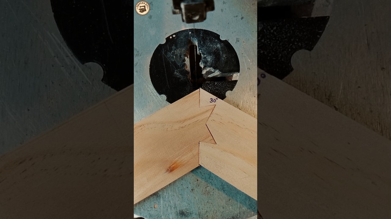 Satisfying 30&deg; Zig-Zag Wood Joinery Mastery#WoodworkingMastery #SatisfyingCraft #ScrollSawArt