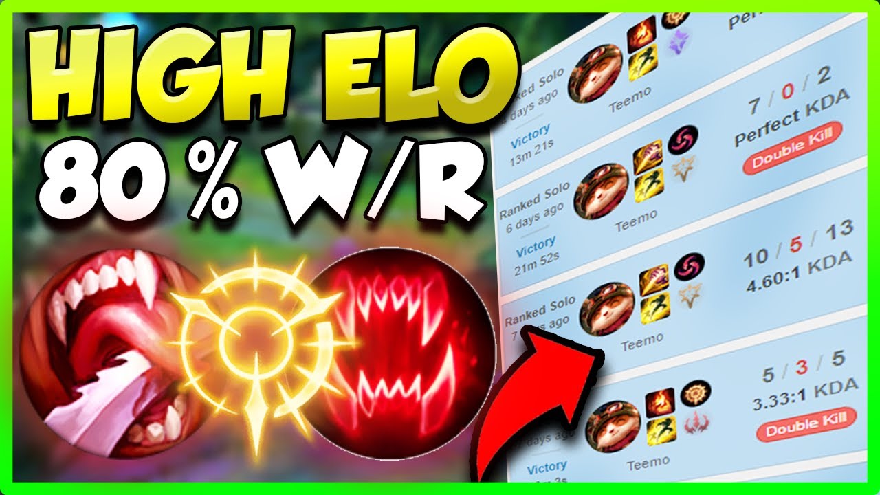 RANK 1 TEEMO GETS AN 80% W/R IN HIGH ELO - League of Legends-