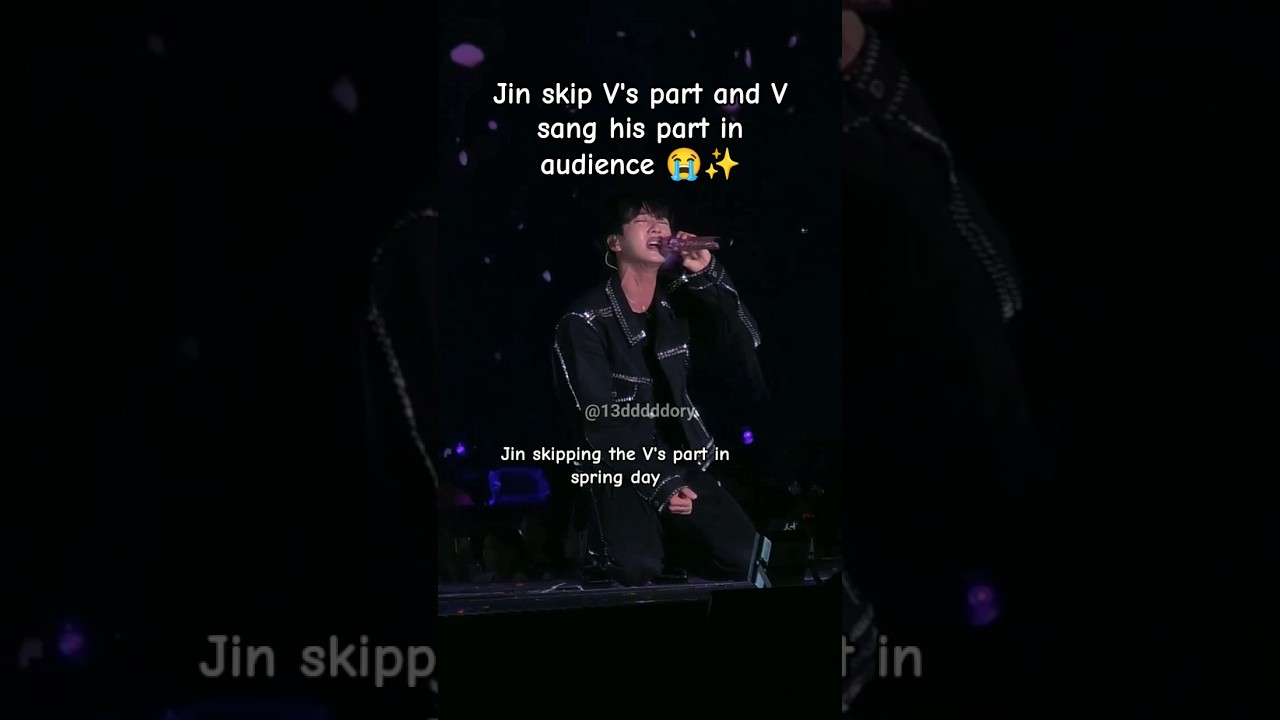 V singing his part in spring day in audience😭🔥#taejin #bts #shorts #jin #runseokjin_eptour #taehyung