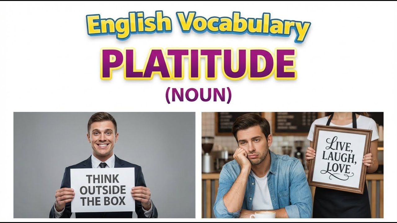 1957) Platitude –  Word Meaning, word use,  Synonyms & Antonyms  |  English vocab builder