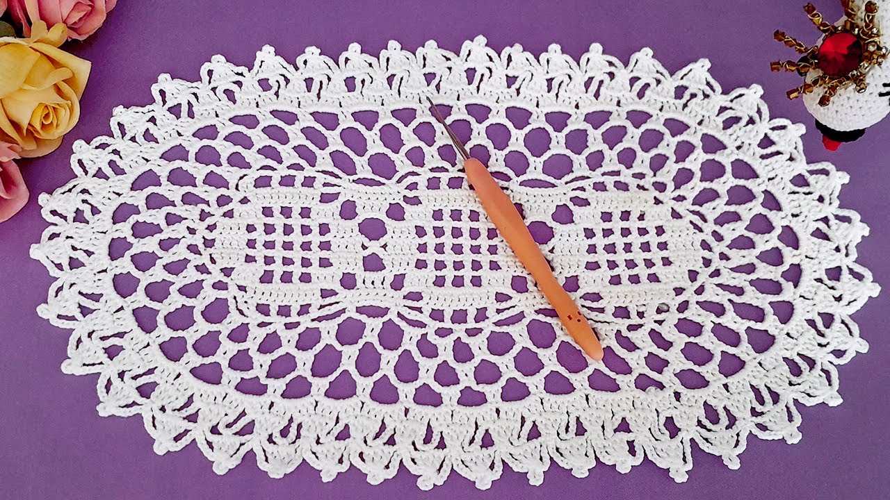 Crochet Tablecloth, Table runner Delicate and Small Crochet Table Mat, Crochet runner  P2