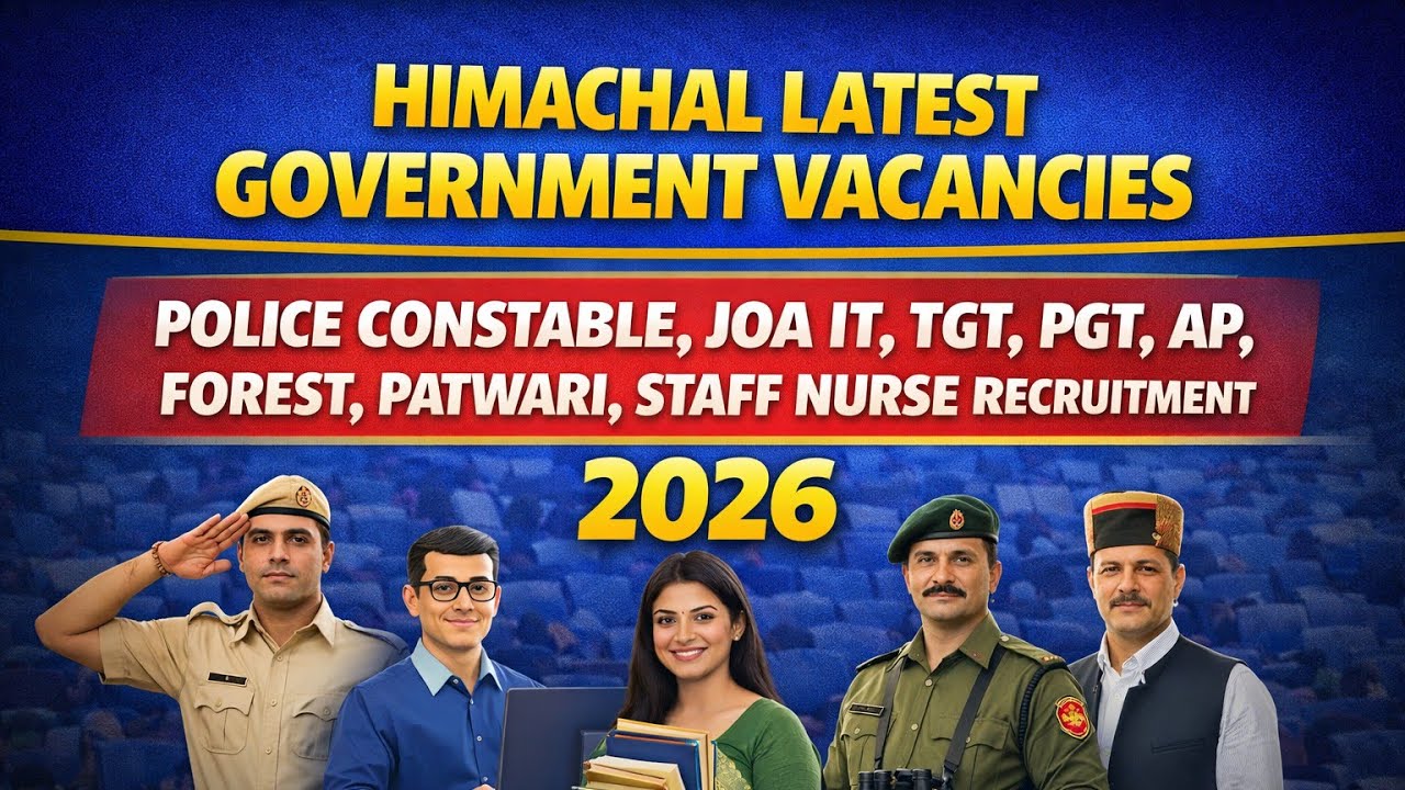 Himachal Latest Government Vacancies ll Police Constable, JOA IT, TGT, PGT, AP, Forest, Patwari
