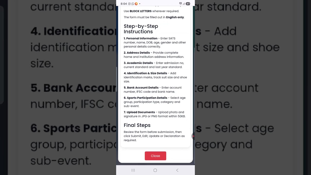 How to login sports eligibility form filling 