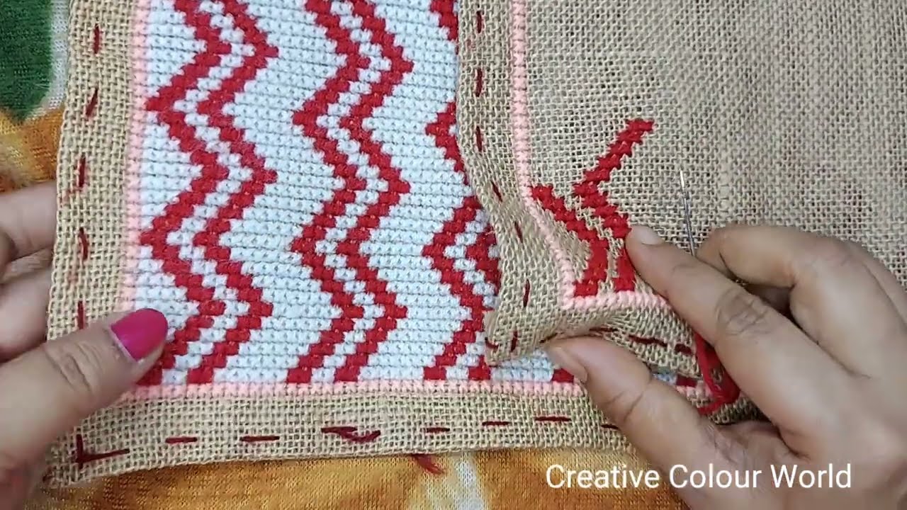 Zig zag new cross stitch ason design tutorial ll Creative Colour World ll