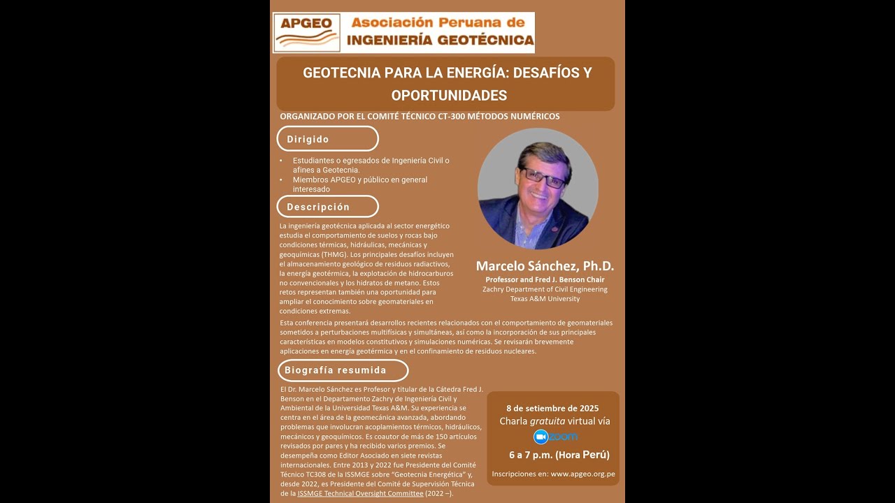 Geotecnia para la Energía: Desafíos y oportunidades - Ph.D. Marcelo Sánchez