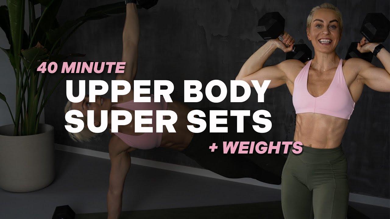 40 MIN UPPER BODY STRENGTH WORKOUT | Super Sets | With Repeat | Dumbbell Upper Body | + Core