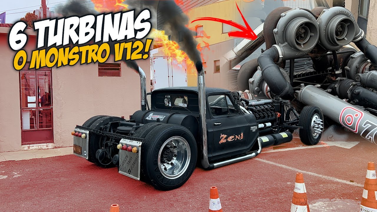 CAMINHÃONETE V12 COM 6 TURBINAS MOTOR MWM! 1.500 CAVALOS? BRUTO DEMAIS - CARBURETOR DAY 2023