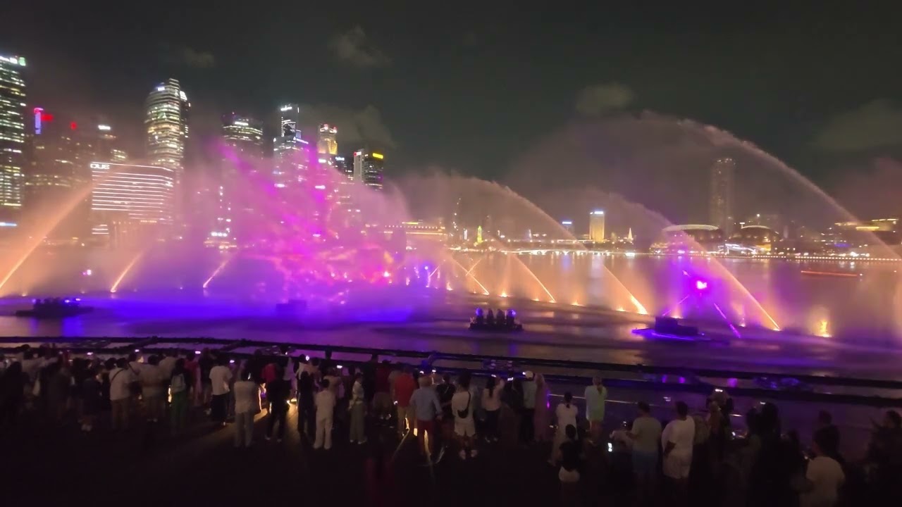 water show here at Marina Bay Front Singapore