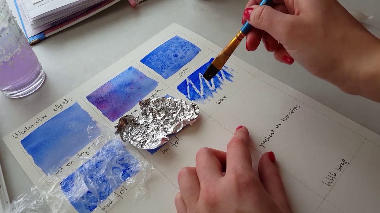 Watercolor effects - salt, foils, alcohol...