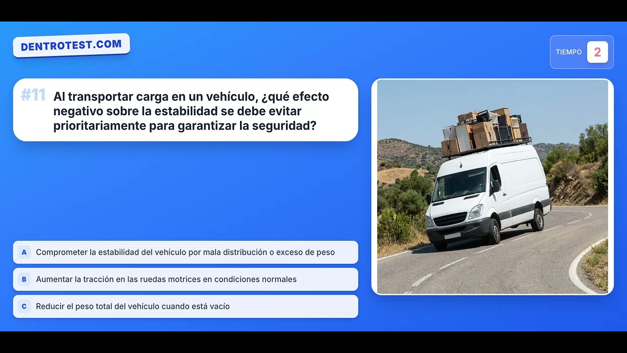 TEST DGT 2026 🚗 Carga y Descarga, Remolques y Seguridad Infantil | 20 Preguntas EXAMEN Teórico