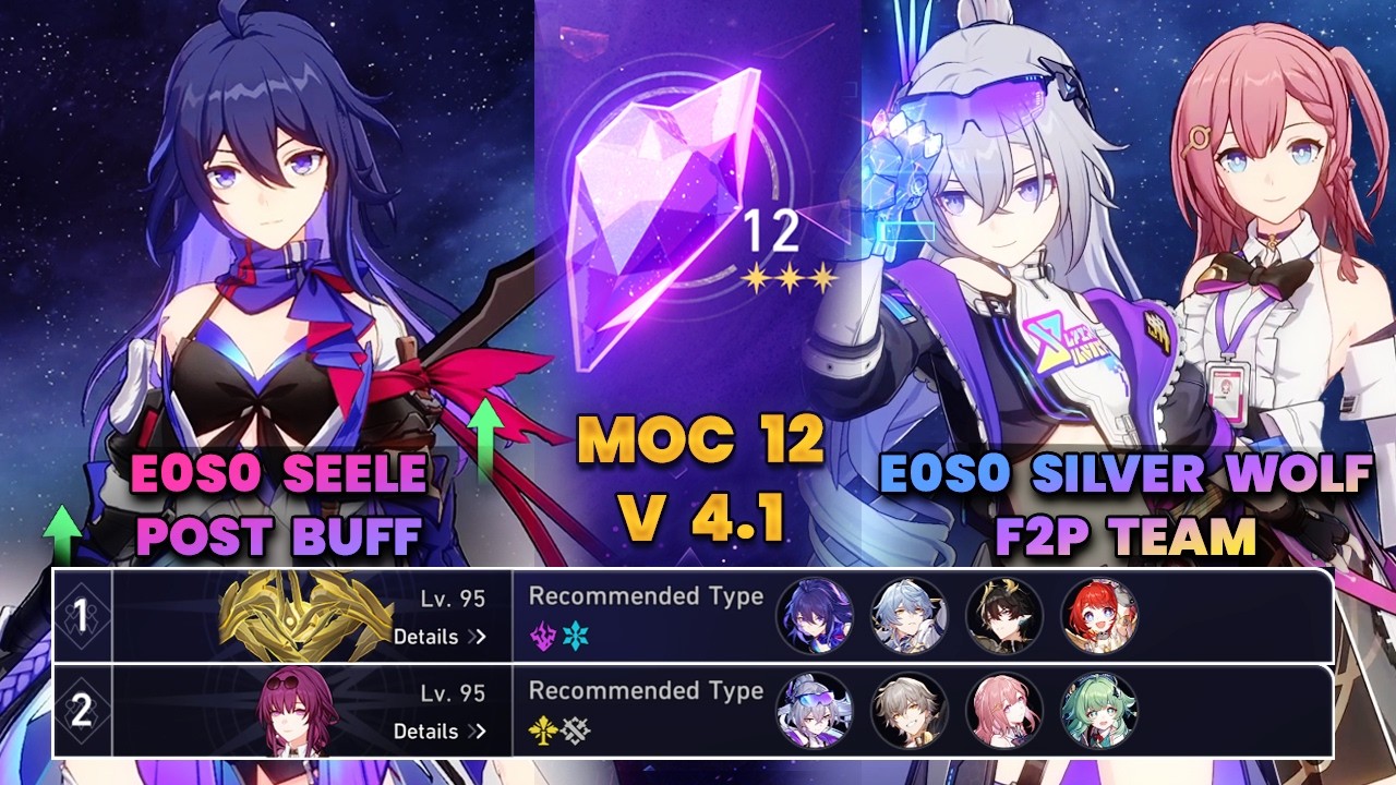 E0S0 Seele (Buffed) Hypercarry & E0S0 Silver Wolf F2P Team | MOC12 | 3 Stars | HSR | V4.2 |
