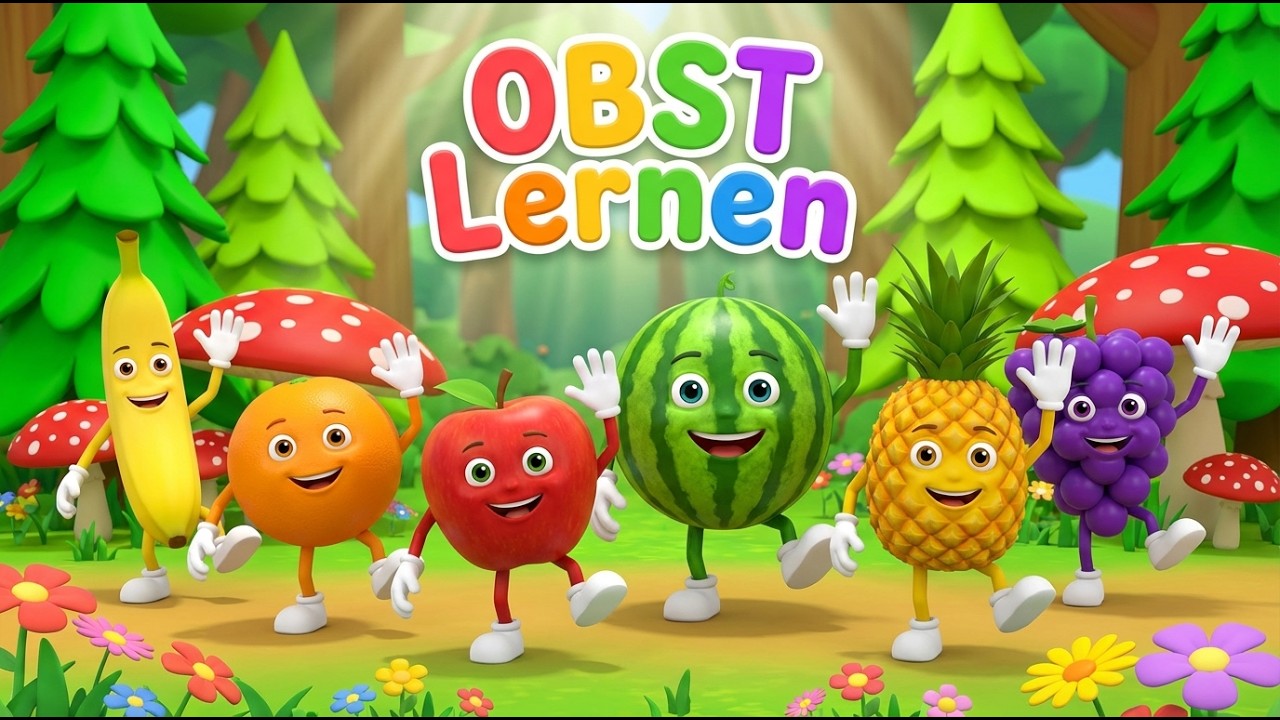 Früchte lernen Deutsch 🍐 Kinderlied für Kleinkinder & Kindergarten