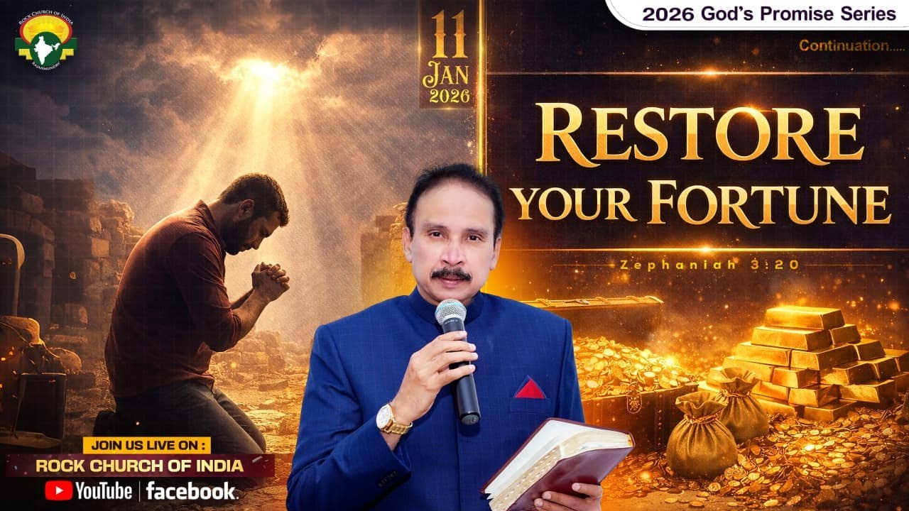 11 Jan 2026 | Topic : Restore Your Fortune | Apostle John Lazarus | Rock Church of India