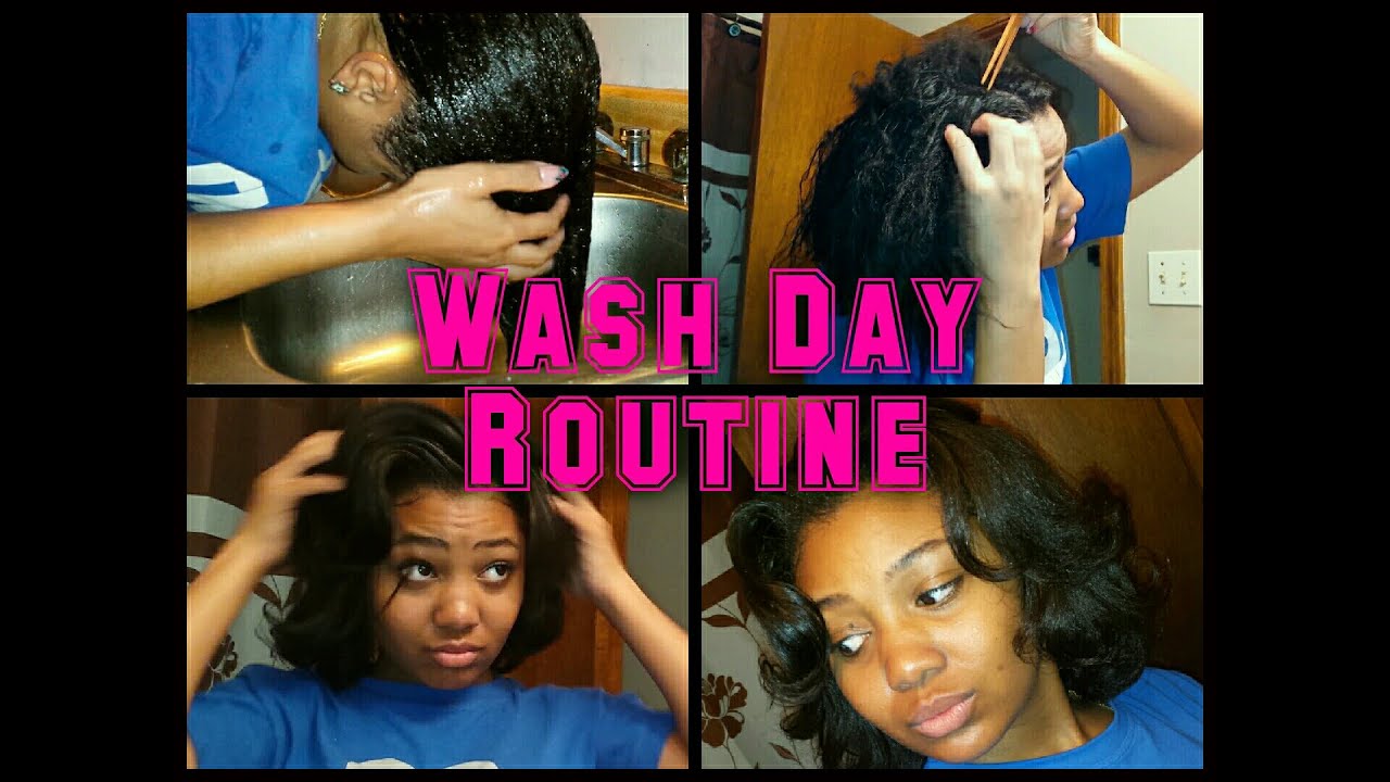 WASH DAY ROUTINE on Relaxed Hair  + Pura d'or Hair Products