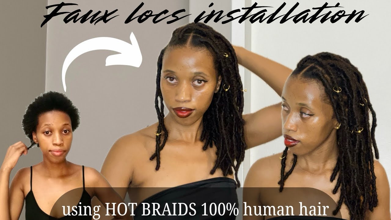 Faux locs installation ft Hot braids 100% virgin remy human hair | Afro Kinky Bulk human hair
