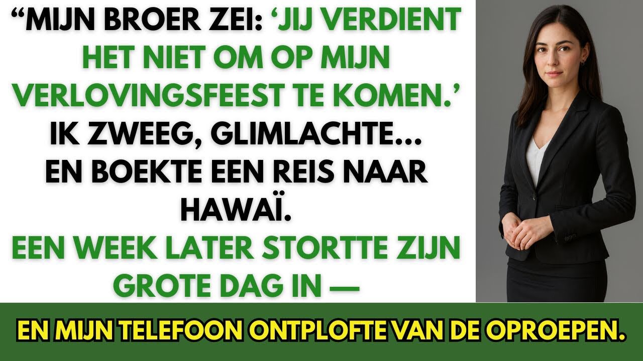Mijn broer zei dat ik zijn verlovingsfeest niet verdiende — dus ging ik naar Hawaï.