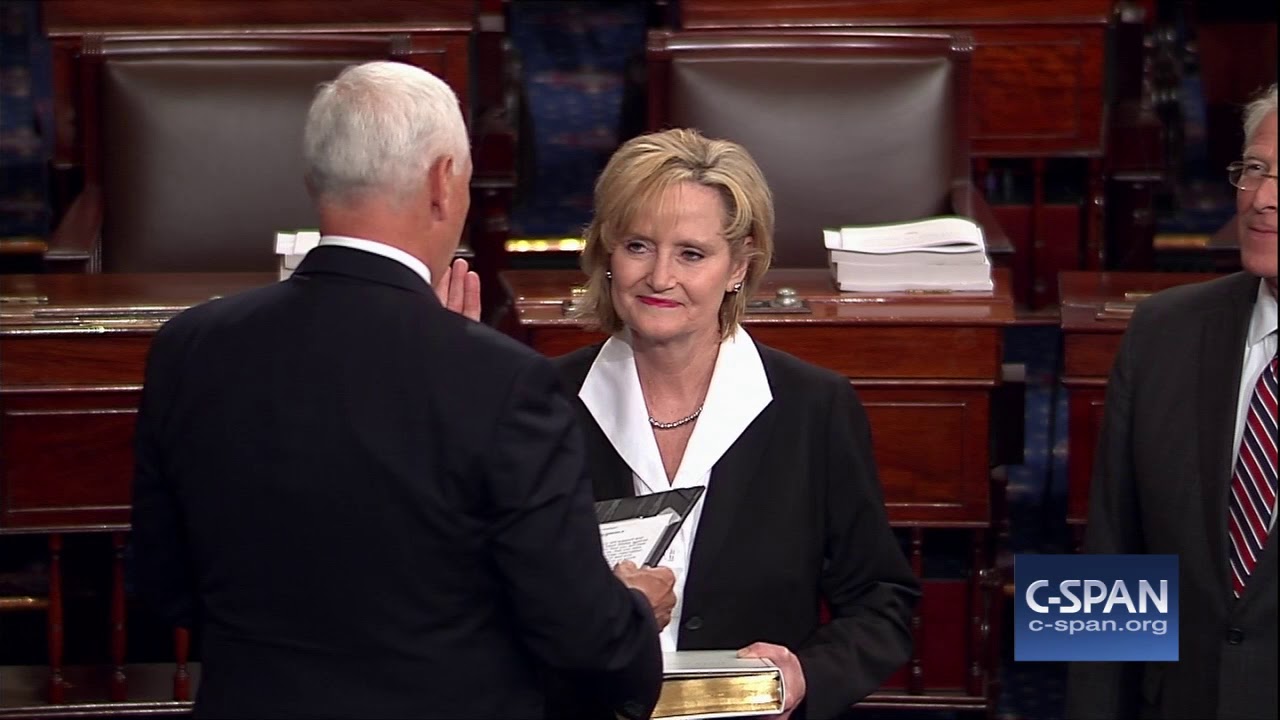 Cindy Hyde-Smith is sworn into the U.S. Senate by VP Pence (C-SPAN)