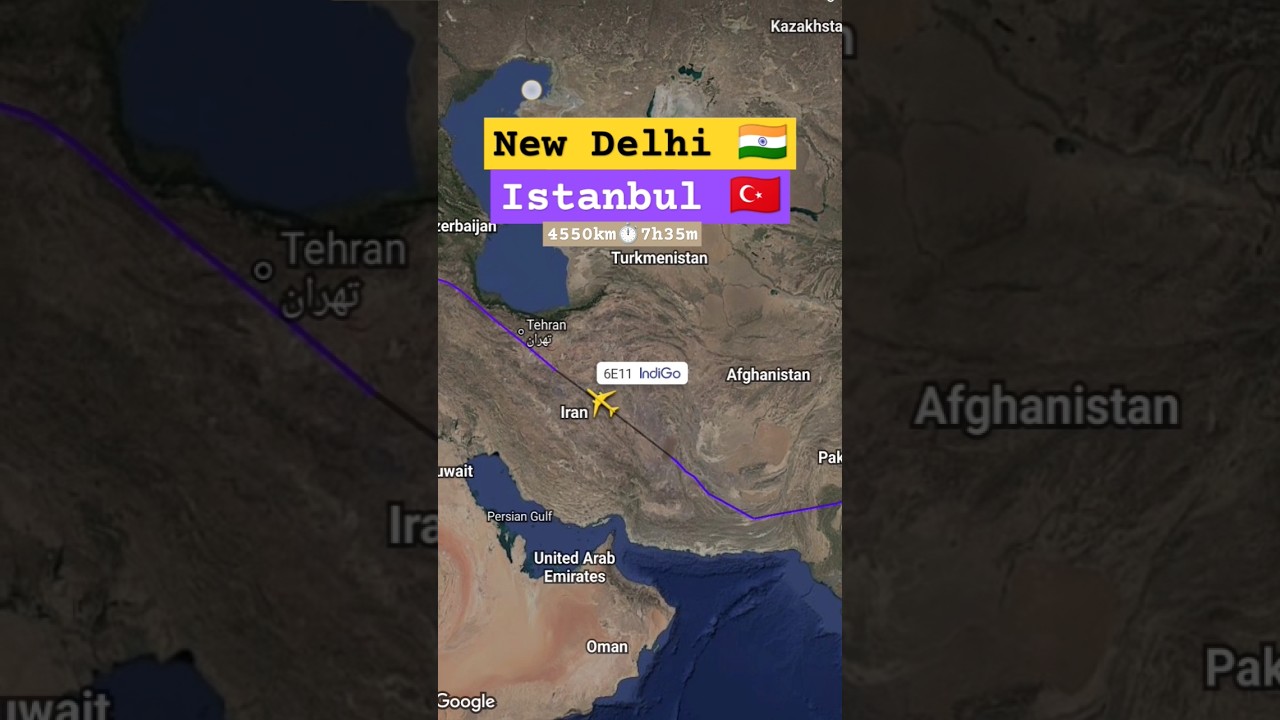New Delhi to Istanbul flight ✈️ india to turkey flight #airtravel #navigation #aviation #istanbul