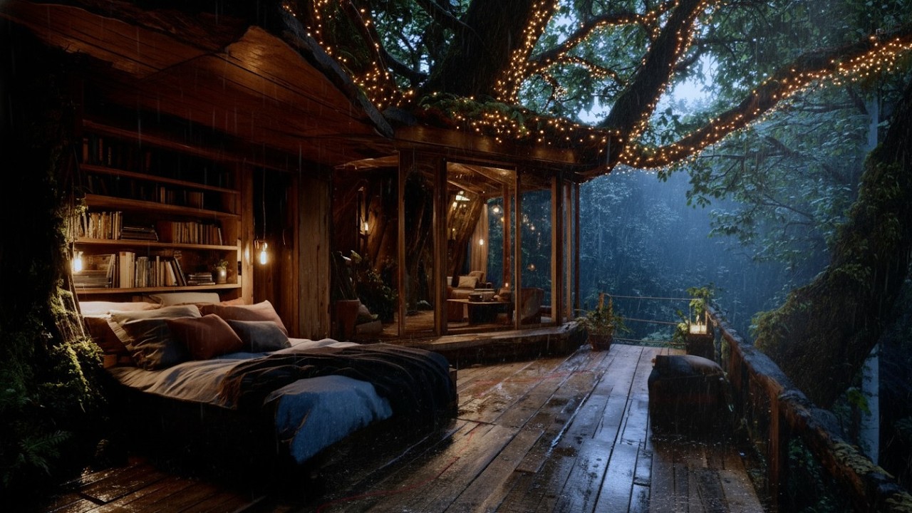 Gentle Night Rain in the Deep Forest 🌧️| Relax & Deep Sleep