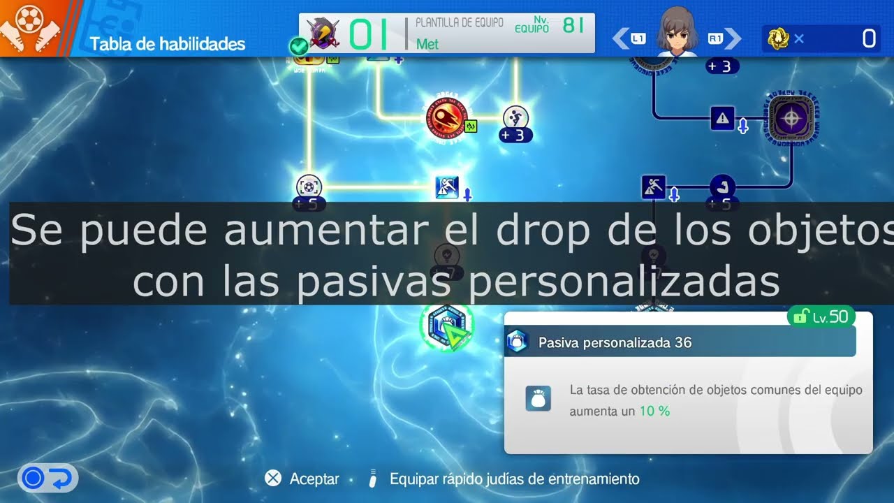 Inazuma Eleven Victory Road - Donde obtener las pasivas 36 y 37 de drop