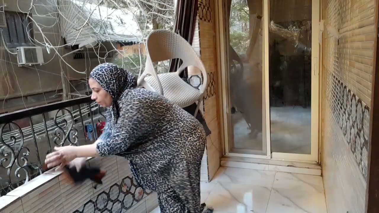 روتين تنظيف ومسح البلاكونه مع سمسمه ❤️🥰😇🤩🌹