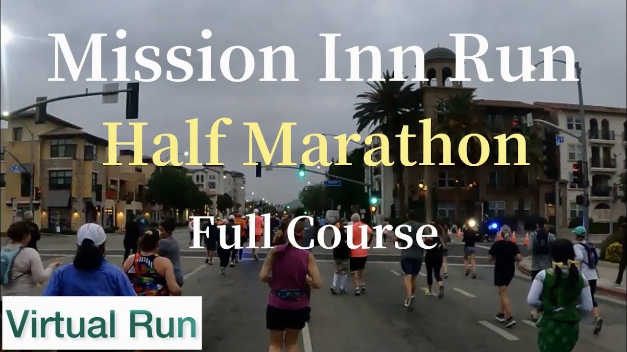 2021 Mission Inn Run Half Marathon (Full Course)｜Treadmill Running Scenery & Music (Virtual Run)