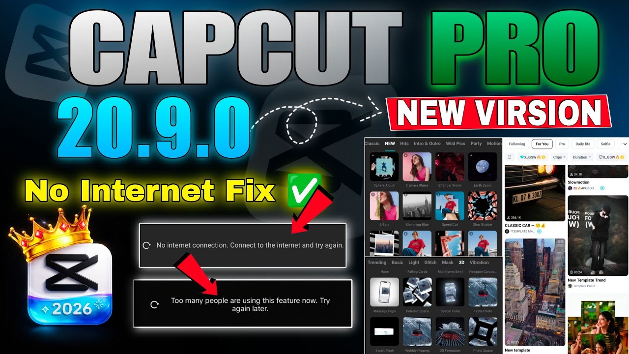 Capcut Pro New Update 20.9.0 | CapCut No Internet & Template All Problem Solve 100% Working ✅