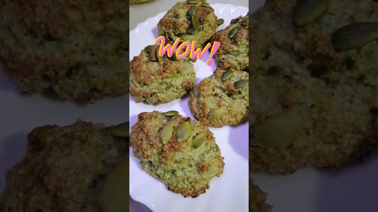 كوكيز بذور اليقطين ب٣ مكونات كب كيك صحي وكيتو بدون سكرpumkin seeds cupcake in 3 ingredients no sugar