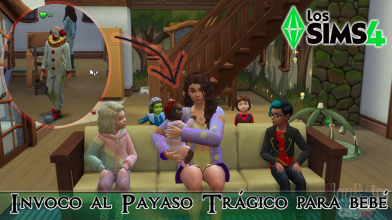 Invoco al Payaso Trágico para tener un bebé 🤡~ The Occult Baby Challenge en español 🍼 #4 Los Sims 4