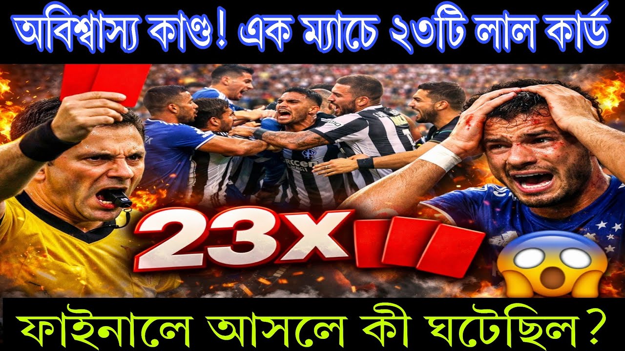 অবিশ্বাস্য কাণ্ড! এক ম্যাচে ২৩টি লাল কার্ড—ফাইনালে আসলে কী ঘটেছিল? 😳