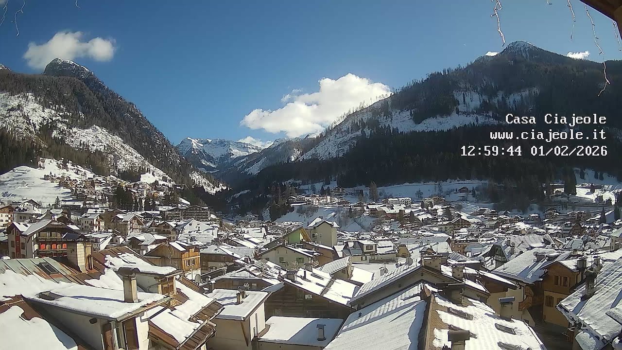Timelapse 01/02/2026 - Webcam Casa Ciajeole - Moena, Val di Fassa, Dolomiti