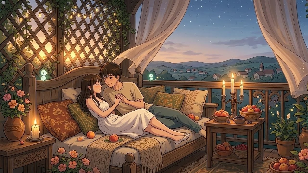 Cozy Couple Cooking Together 🏡💛 | Quiet Holiday Vibes 🌙🍳#ghiblistyle #cookingtogether #couplegoal 