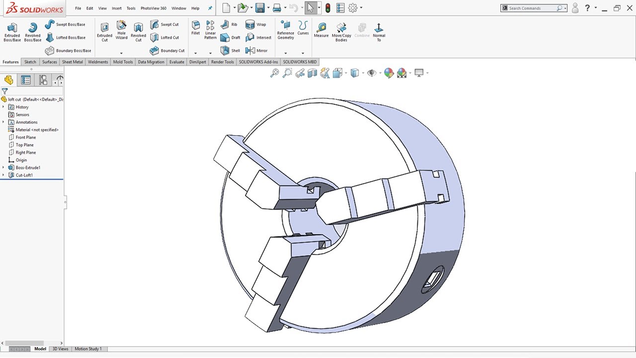 SolidWorks Beginner Tutorial | Model Grip Chuck