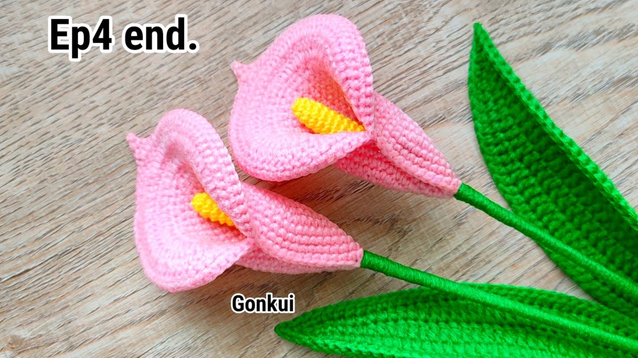 💐Ep4end. Assembly flower | Crochet Calla Lily Pink flower | Crochet Flower Bouquet 