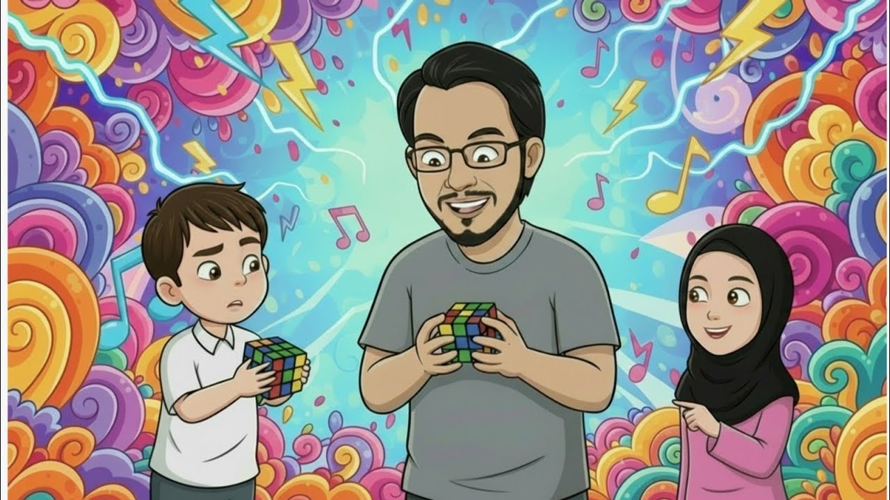 Rubiks Cube Challenge and Fun Games with Dad