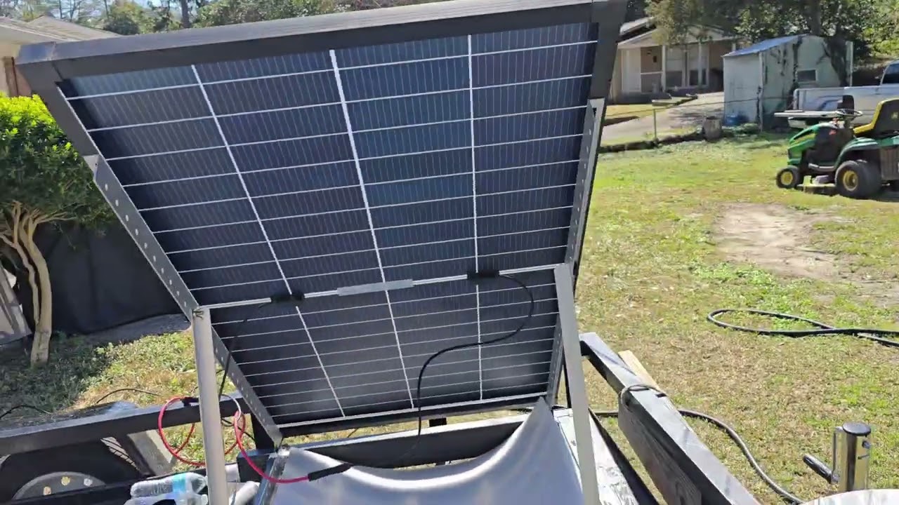 Testing out my new solar system: Callsun 200 watt panel & Delta 2 power station. Awesome.