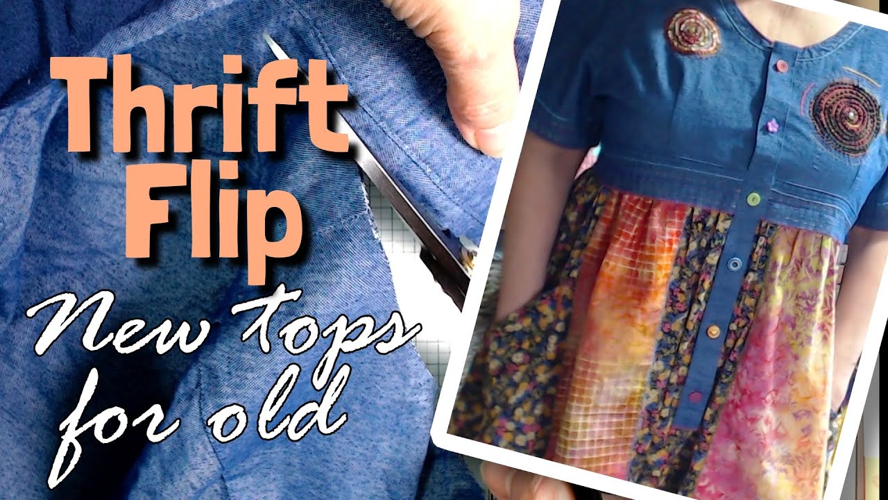 Thrift flip || 2 tatty tops + scraps = 1 fab new tunic