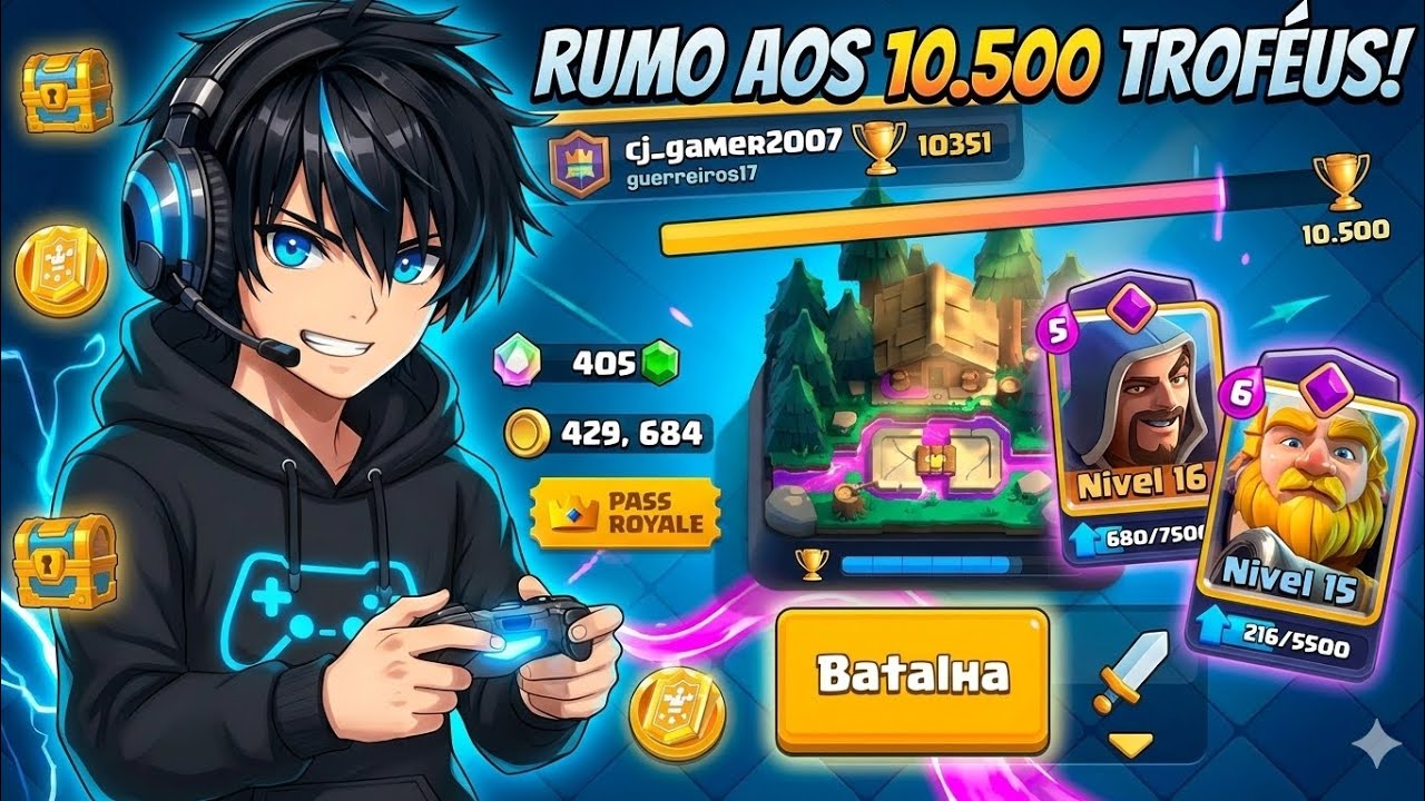 🏆 RUMO AO TOPO TENTANDO CHEGAR AOS 10.500 TROFEUS NO CLASH ROYALE 